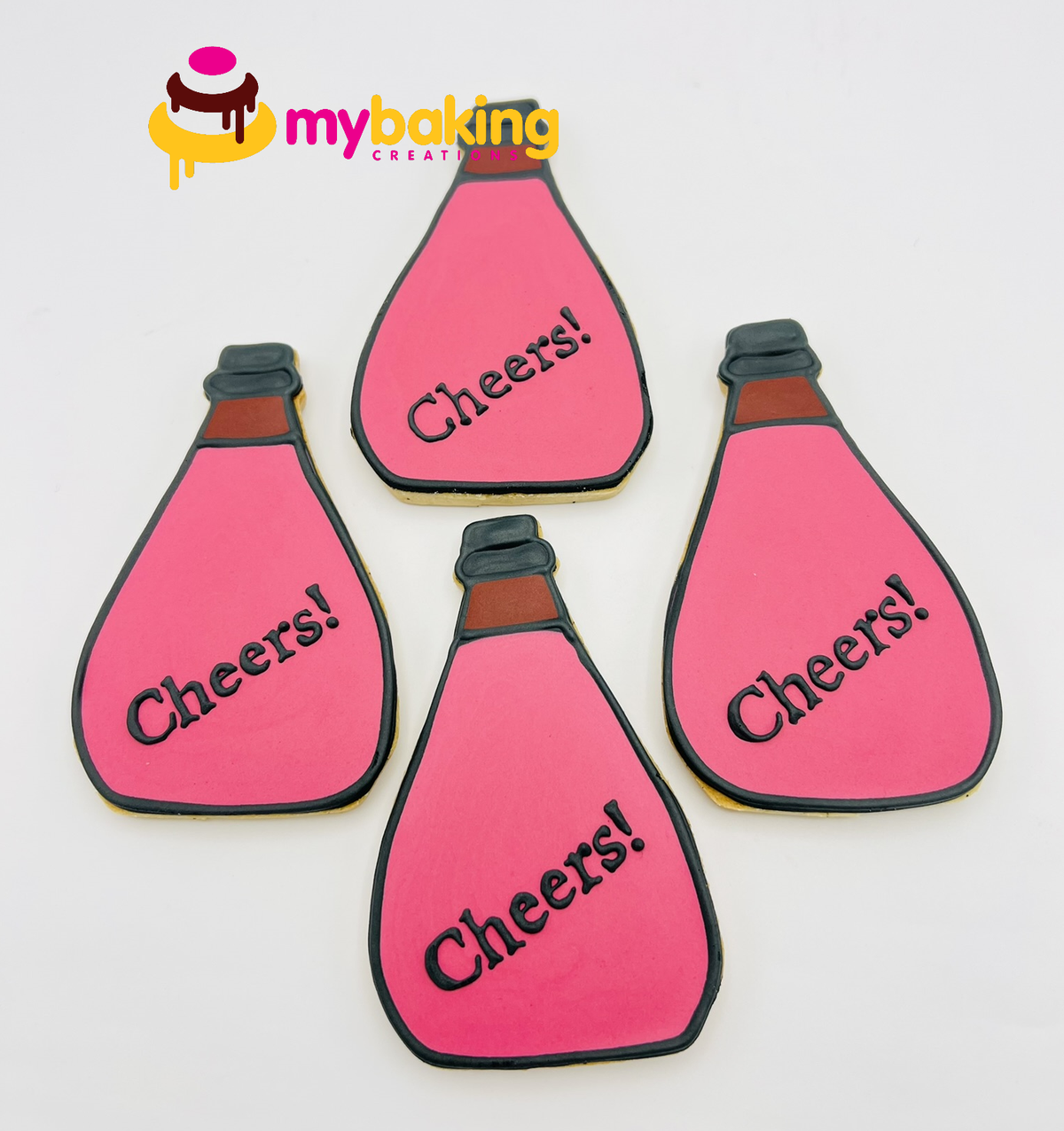 Champagne bottle shaped cookies
